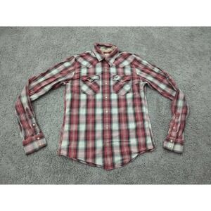 Hollister Button‎ Up Shirt Mens Medium Plaid Western Snap Buttons